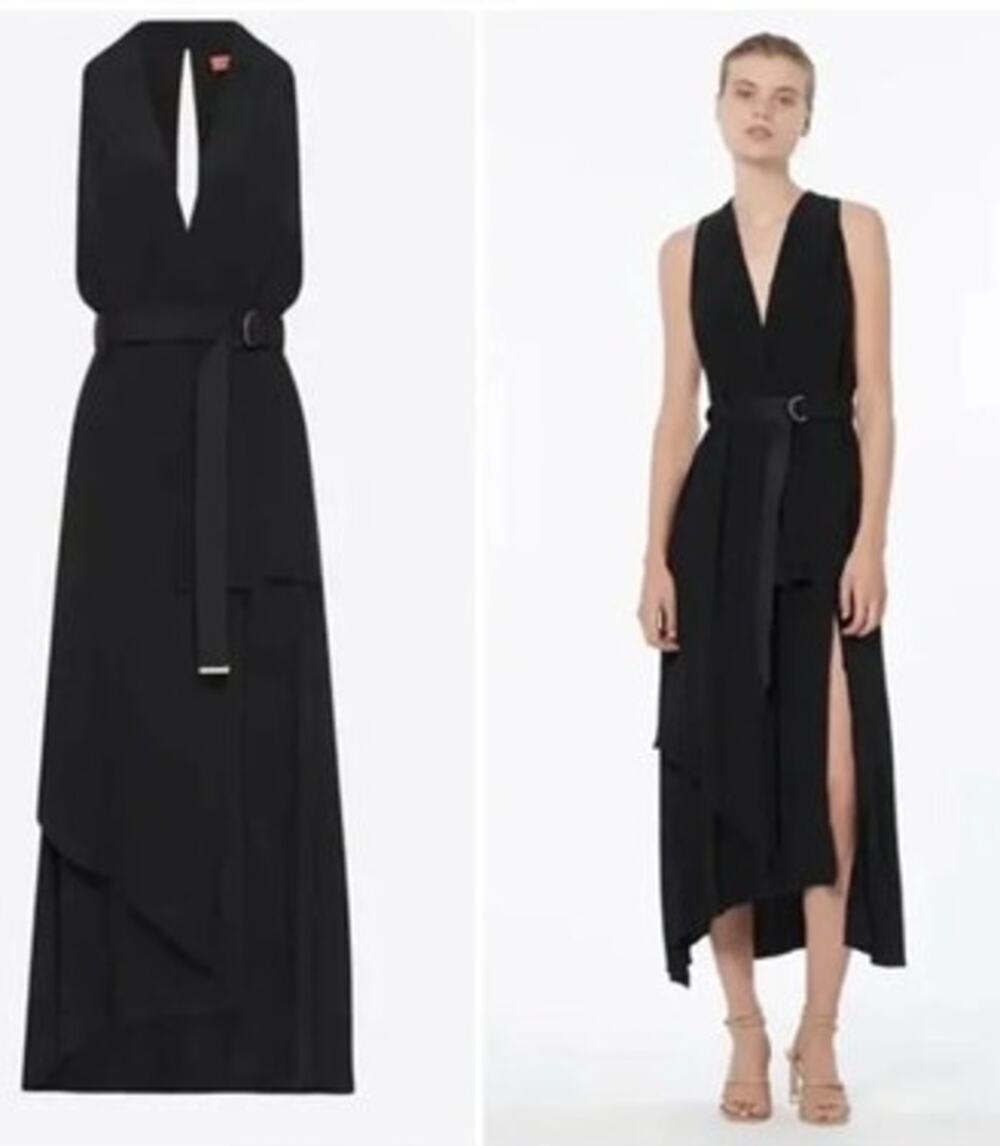 Manning Cartell The New Order Dress High Low Midi Belted Waist Black Size 10